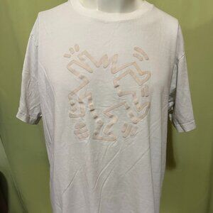 Uniqlo Keith Haring Pop Art Dancing Men's White T Shirt Size XL